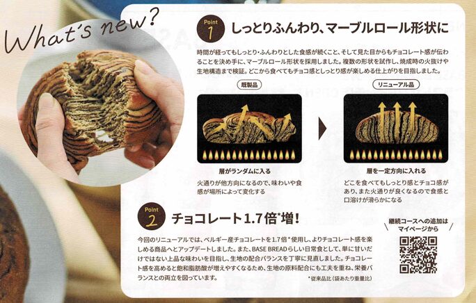 リニューアルに伴う形状の変化とチョコ1.7倍！